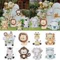 70cm Big Jungle Animal Party Stand Ornament Safari Happy Birthday Party Decoration Kids Jungle Woodland Party Decor Baby Shower. 