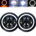 2X For Lada Niva 4x4 7Inch H4 LED Headlight With Angle Eye Turn Signal for VAZ 2101GAZ 24 UAZ 469 Toyota Jeep Wrangler JK Suzuki. 