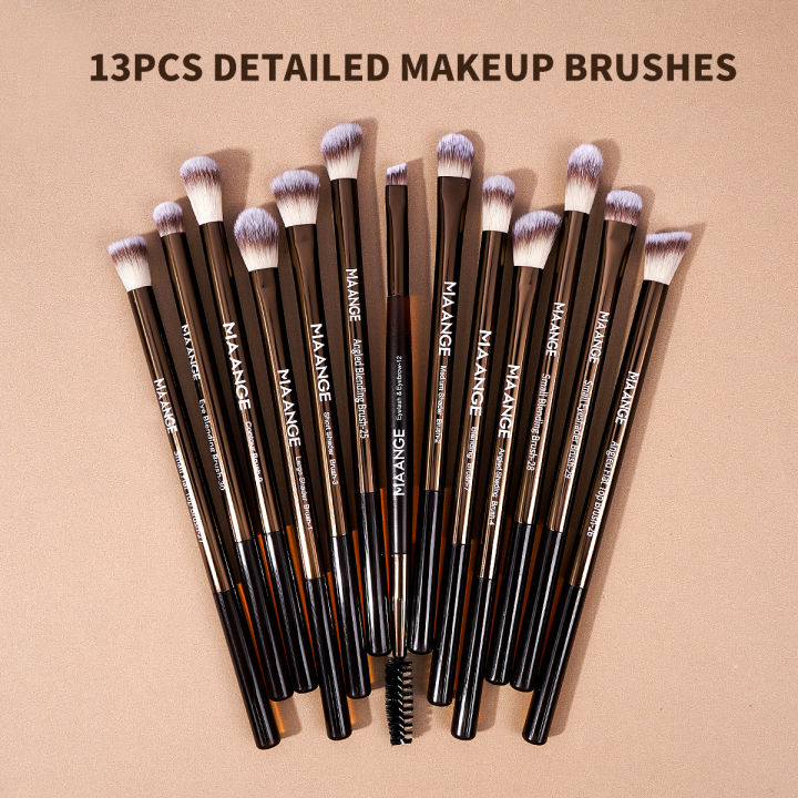 MAANGE 13pcs Professional Eyeshadow Brushes Set Blending Eyeliner Eyebrow Concealer Brushes Makeup Accessories  for Friends