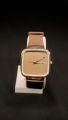 Watch for Men Brown Strap Square watch case shape for Men Slim Steel Design. 
