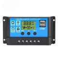 Solar Charge Controller 12V 24V Solar Panel Lcd Display Digital Pwm Charge Controller 10A Charging And Output - Solar Panel.