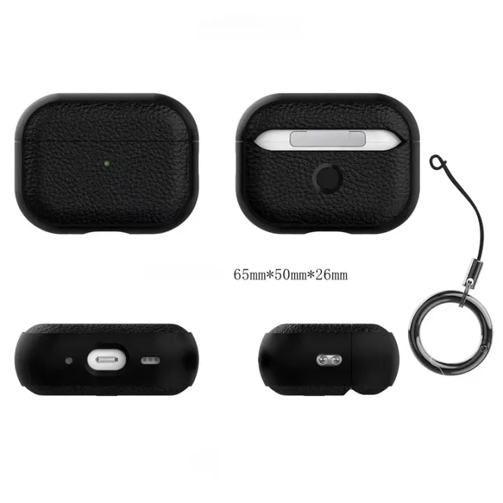 Leather%20Texture%20Case%20For%20Apple%20Airpods%201%202%203%204%20Airpods%20Pro%202%201%20Wireless%20Bluetooth%20Earphone%20Protective%20Cover%20With%20Anti-lost%20Hook%20-%20Image%202