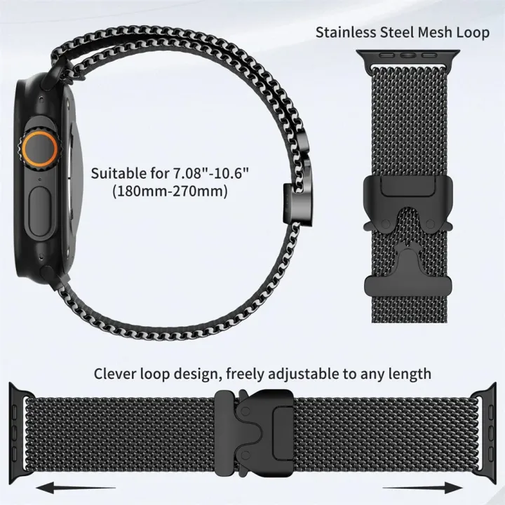 Stainless%20Steel%20Milanese%20For%20Apple%20watch%20Ultra%202%203%2049mm%2046mm%2042mm%2041mm%2045mm%2044mm%20Series%2011%2010%209%208%207%206%205%204%20SE3%20Straps%20Accessories%20-%20Image%206