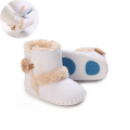White Baby Autumn Winter Boots Baby Girl Boys Winter Warm Shoes Solid Fashion Toddler Fuzzy Balls First Walkers Kid Shoes 0-18M. 