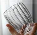 Coffee Heat Resistant Stripe Tea Water Cup New Heat-resistant Double Wall Glass Cup Espresso Coffee Cup Handmade mugs. 