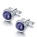 PINANNIE Men's Crystal Cufflinks for Wedding, Elegant Business Formal Dress Shirt Accessories, for Groom, Him, Father's Day.