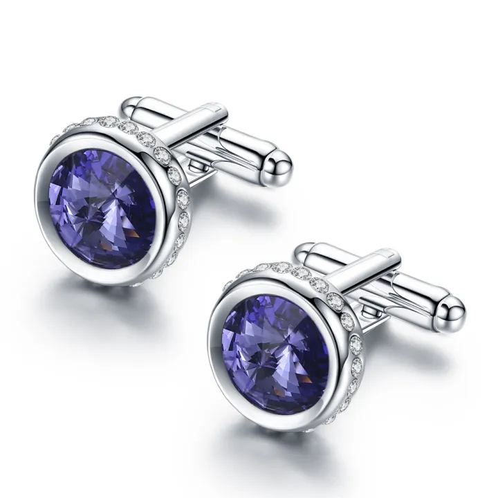 PINANNIE%20Men's%20Crystal%20Cufflinks%20for%20Wedding,%20Elegant%20Business%20Formal%20Dress%20Shirt%20Accessories,%20%20for%20Groom,%20Him,%20Father's%20Day%20-%20Image%203