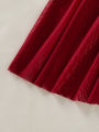 Wine Red Ladies' Countryside Style Wheat Ear Embroidery Semi Transparent Nightgown, Elegant and Comfortable, Bow Design ZA825066. 