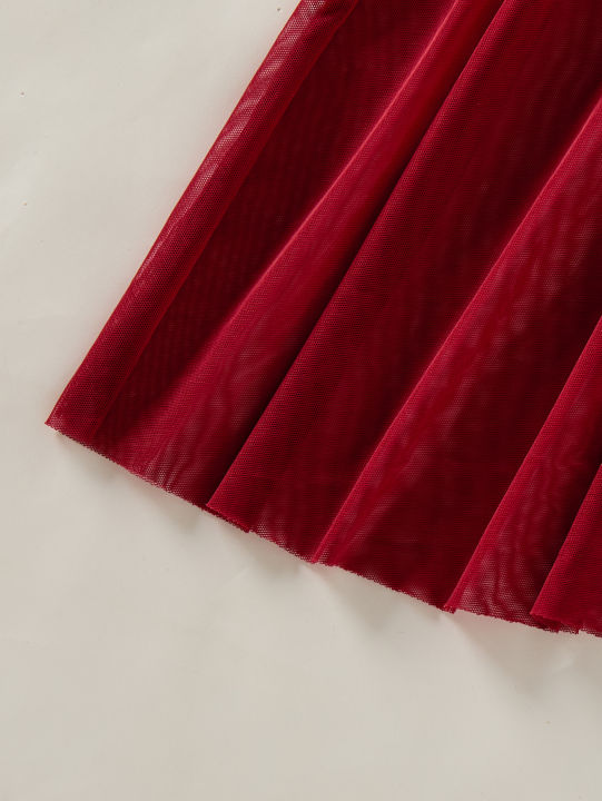 Wine%20Red%20Ladies'%20Countryside%20Style%20Wheat%20Ear%20Embroidery%20Semi%20Transparent%20Nightgown,%20Elegant%20and%20Comfortable,%20Bow%20Design%20ZA825066%20-%20Image%204