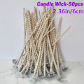 50pcs/Bag Brown Pure Cotton Soybeans Core Candles Smokeless Wicks 10cm Candle Making Supplies Accessories.