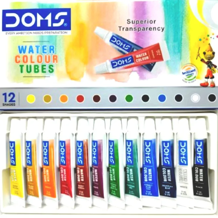 DOMS Water Color Paint Set – 6 Shade / 12 Shade | 5ml Tubes | Daraz.com.bd