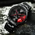 Spinning Wheels Rolling Gents Boys Men Casual Party Fashionable Adjustable Luxury Elegant Rich Look Stainless Steel Wrist Watch. 