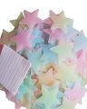 Pack of 100 - 3D Stars Glow In The Dark Wall Stickers Luminous Fluorescent Wall Stickers For Kids Baby Room Bedroom Ceiling Home. 