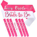1Set Rose Gold Team Bride To Be Satin Sash for Bachelorette Party Decoration Girl Hen Party Wedding Bridal Shower Decor Supplies. 