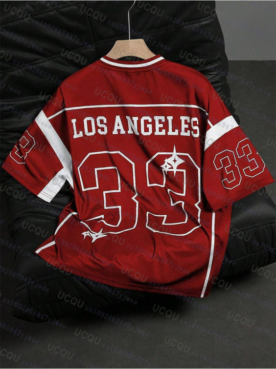 Los%20Angeles%20NO.33%20Football%20Jersey%20Fashion%20Casual%20V-neck%20Sport%20Tshirt%20Oversized%20Men%20Tee%20Clothing%20Streetwear%20Parent%20Child%20T-shirt%20-%20Image%206