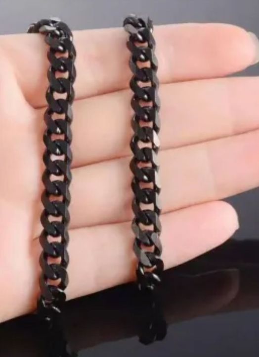 1pcs Exclusive Black Thread Design Braclet For Men High Quality Black Stainless steel Cube chain Braclet For Boys And Men