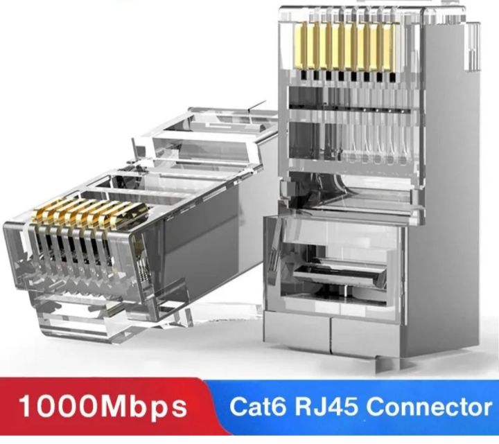 cat 6 connector silver  RJ45 clips