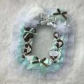 Cute Bunny Ear photo Card Holder DIY Mint Candy Lace Bow Badge Base Kawaii Lolita Portable Itabag inner Decor Photocard Case.