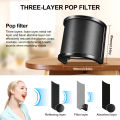 RODD Pop Filter,[Upgraded Three Layers] Metal Mesh & Foam & Etamine Layer Microphone Windscreen Cover Handheld Mic Shield Mask. 