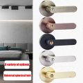 Silent Room Door Lock Round Door Lock Interior Door Handle Lock with Lock Core/latch with Key Aluminum Alloy Handle Lock. 