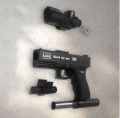 FAST ACTION BUP G SHOOTING  GLOCK TOY GUN FOR KIDS Black AIR SOFT FINE QUALITY PLASTIC AIRSOFT SHELL ENJECT WITH RED LASER  LIGHT TOY GUN FOR 7 TO 12 YEARS OLD BOYS BLACK COLOR BLACK MACHINE TOY GUN. 