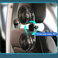 3-speed Car Seat Back Cooling Fan USB Charge Dual Head Fan 360 Degree Rotation Neck Cooler for Summer Car Accessories.