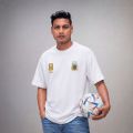 Premium Argentina Fan Edition Drop Shoulder White Color.