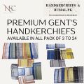 PACK OF 6 PREMIUM GENT'S HANDKERCHIEFS - PREMIUM COTTON PURE FEBRIC - GENT'S HANDKERCHIEFS. 