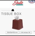 Jute Square Tissue Roll Box Home Decor Jute Box Tissue Paper Holder Jute Roll Box. 