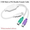 Dual PS2 Male To USB Female Converter Cable Adapter USB To Two PS/2 Use Interface For Mouse Keyboard Computer Cable & Connector. 