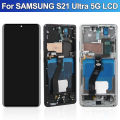 S21 Ultra AMOLED Screen for   S21 Ultra 5G G998B G998B/DS Lcd Display Touch Screen with Fingerprints with Frame. 