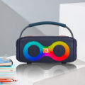 ET-312 RGB Party Speaker Double Horn Mini Outdoor Portable Wireless Bluetooth Rechargeable Speaker With Coloured Lights DJ Sound. 
