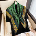 90*90cm Women Square Silk Scarf Luxury Brand Large Shawl Neckerchief Print Headband Female Foulard Bandana Wraps Hijab Scarves. 