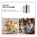 Bacon Grease Container Kitchen Oil Container Can with Strainer for Store Meat Frying Oil and Cooking Grease Storage. 