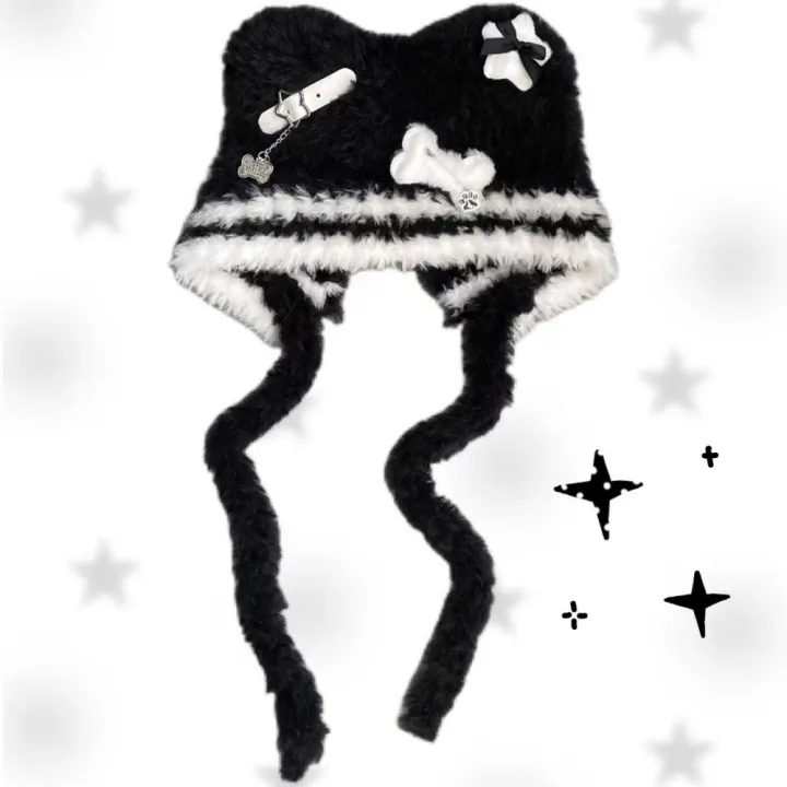 Women%E2%80%99s%20Gothic%20Harajuku%20Punk%20Lolita%20Y2K%20Spicy%20Girls%20Original%20Subculture%20Bear%20Hat%20Cute%20Little%20Bone%20Cross%20Star%20Wings%20Wool%20Hats%20-%20Image%206