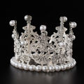 1pcs Pearl Crown Cake Decorative Small Tiaras Crystal Pearl Princess CakeToppers. 