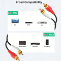 2RCA Male to 2RCA Male Stereo Audio Subwoofer Cable Dual Shielded RCA Cord for Home Theater HDTV, Amplifier,. 