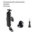 360° Motorcycle Bike Camera Holder Handlebar Mount Bracket 1/4 Metal Stand for GoPro Hero 12 11 10 9 8 7 6 5 DJI Action Cameras. 