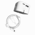 USB-C + USB-A Genuine 35 Waat Dual Port Charger For I-phone And More Device 6 Months Warrnty. 