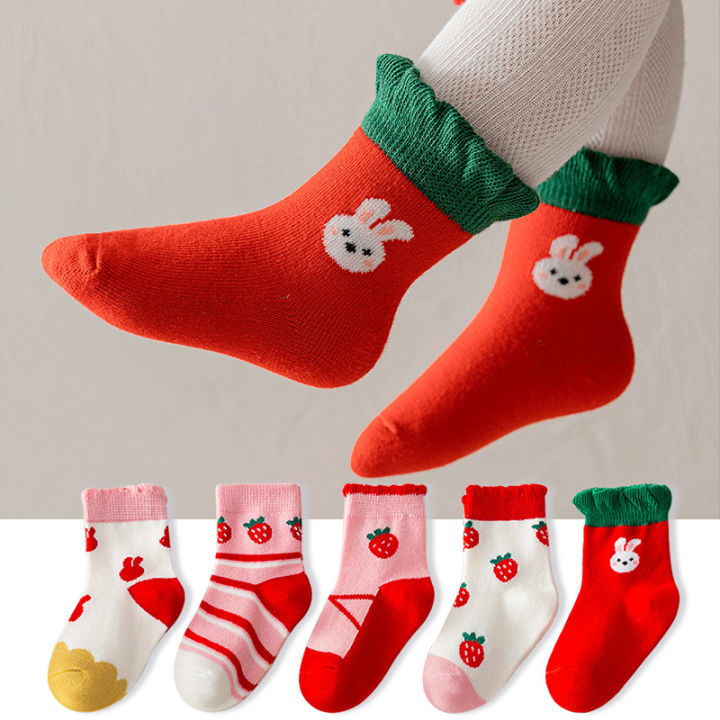 5Pairs/Lot%20Cute%20Stripe%20Cartoon%20Kids%20Socks%20Knit%20Warm%20Girls%20Boys%20Children%20Sock%20Baby%20Flower%20Floral%20Short%20Socken%20For%201-9Years%20-%20Image%202