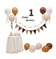 Felt Birthday Banner Ball String Digital Happy Birthday Party Decor Kids Hanging Flag Pulling Flower Baby 30 100 Days Shower. 
