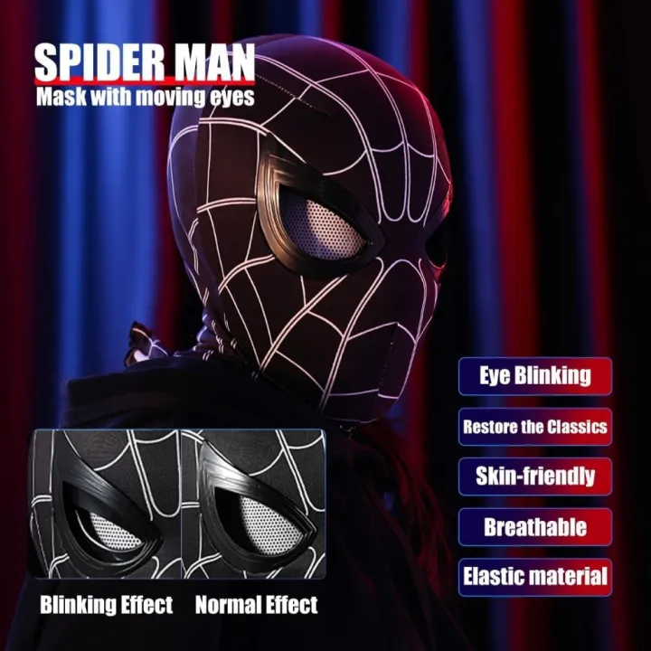 Spiderman%20Mask%20Eyes%20Movable%20Remote%20Control%20Peter%20Parker%20Spiderman%20toys%20children%20%20Halloween%20Cosplay%20Costume%20Mask%20Christmas%20s%20-%20Image%204