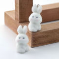 3/6Pcs 3D Flocking Rabbit Resin Charms Cute Rabbit Animal Pendant for Earrings Keychain Making DIY Jewelry s Mixed Color ﻿. 