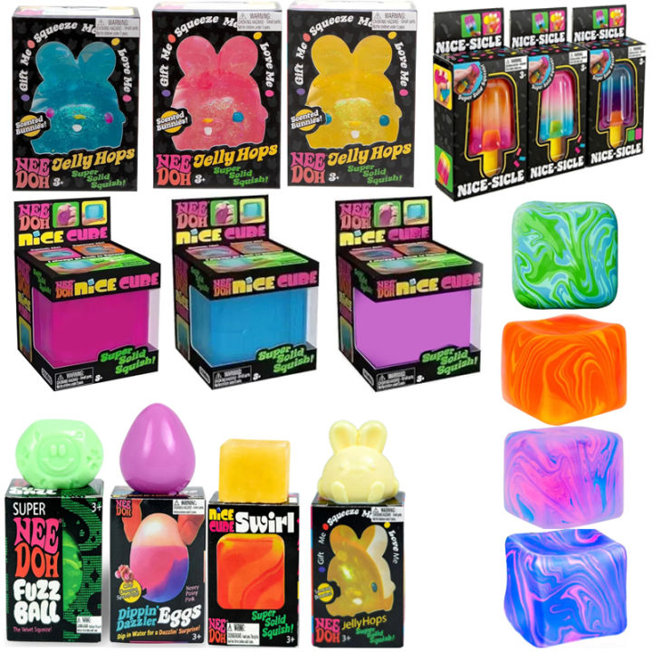 Squeezed Objects Schylling Needoh Nice Cube Sensory Fidget Cube Stress Relief Squishy ...