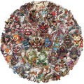 50pcs Transparent Japanese Tattoo Art Stickers - Waterproof PET Decals for Scrapbooking, Guitar & Laptop Decoration. 