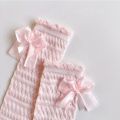 Korean Knee High Sock for Girls Spring Autumn Kids Sweet Fashion Bow Stockings Cotton Soft Children's Princess Long Sock 3-8Yrs.