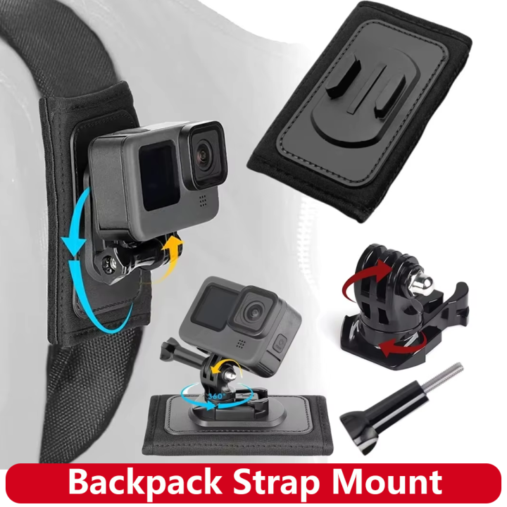 Rotatable Gopro Mount Backpack Strap Mount Rotatable Quick Release Base for GoPro 13 12 11 10 ...
