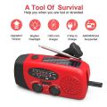 Multifunctional Portable Radio Hand Crank Solar Power FM AM WB NOAA Weather Radio Emergency LED Flashlight Flashlight Power Bank. 
