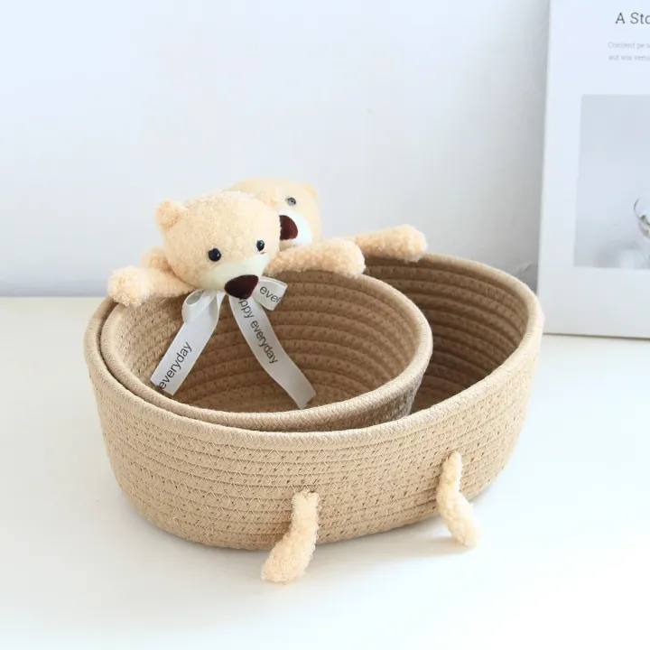 cartoon%20style%20weave%20sundries%20Storage%20Baskets%20household%20cosmetic%20hairpin%20Organize%20deposit%20container%20child%20toy%20classification%20case%20-%20Image%203