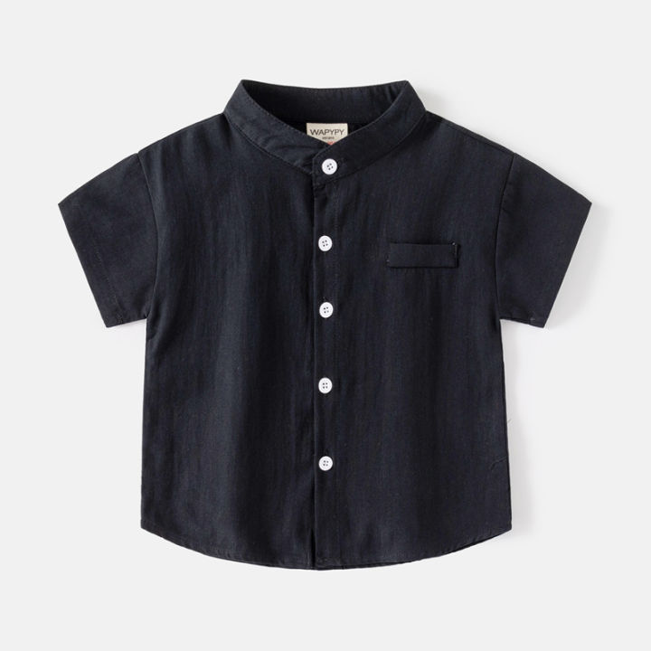 Short%20Sleeve%20Polo%20Shirt%20for%20Children%20Casual%20Mandarin%20Collar%20Solid%20Color%20Cotton-Linen%20Blend%20Thin%20Summer%20Kids%20Shirts%20Boys%20-%20Image%204